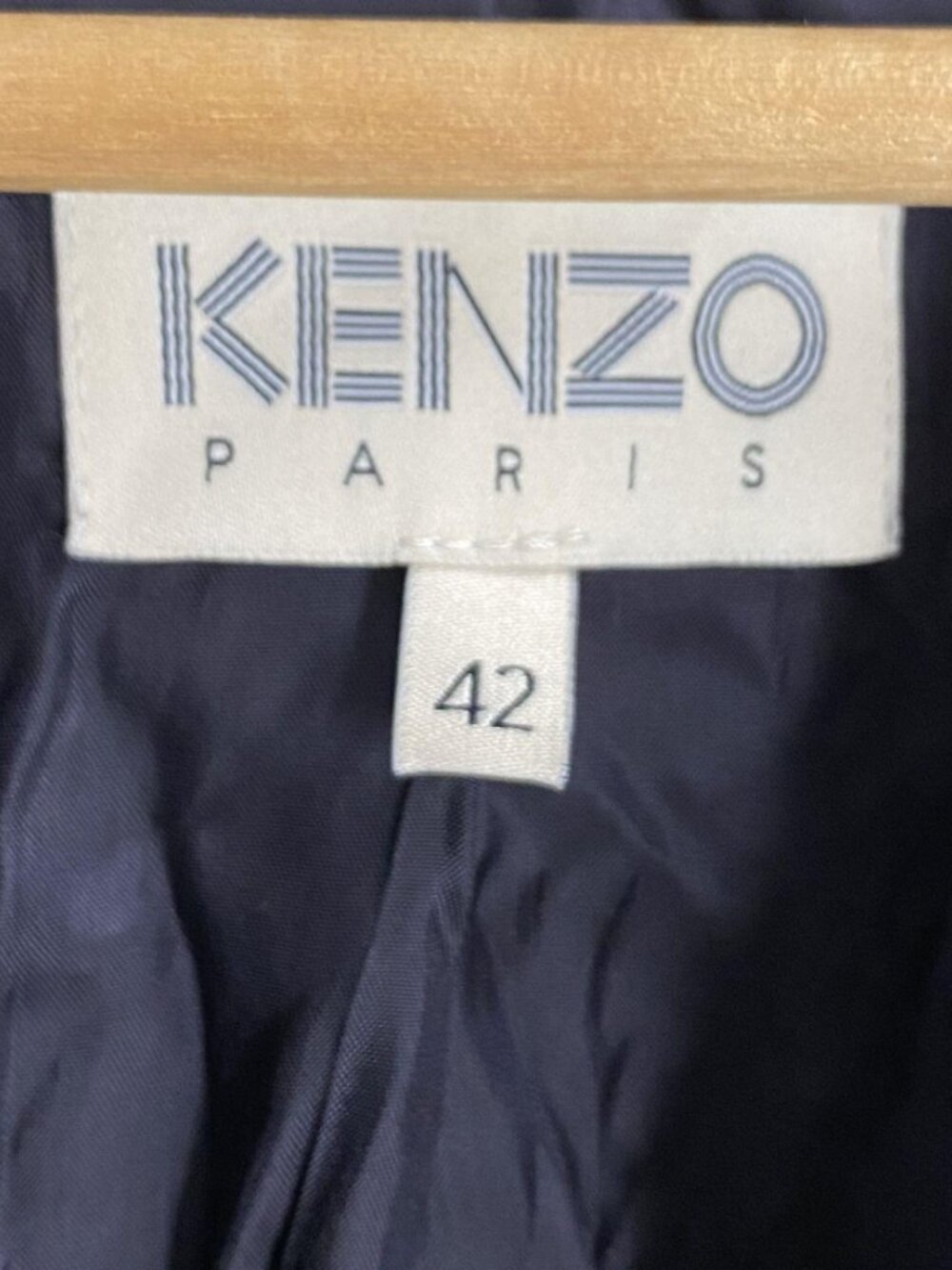 Kenzo Paris Navy Blue Black Colorblock Blazer Jacket FR 42 US 10 L - Picture 4 of 7
